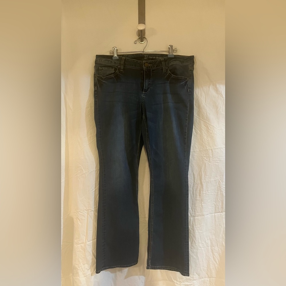 NY & Co  size 14 petite dark wash boot cut jeans